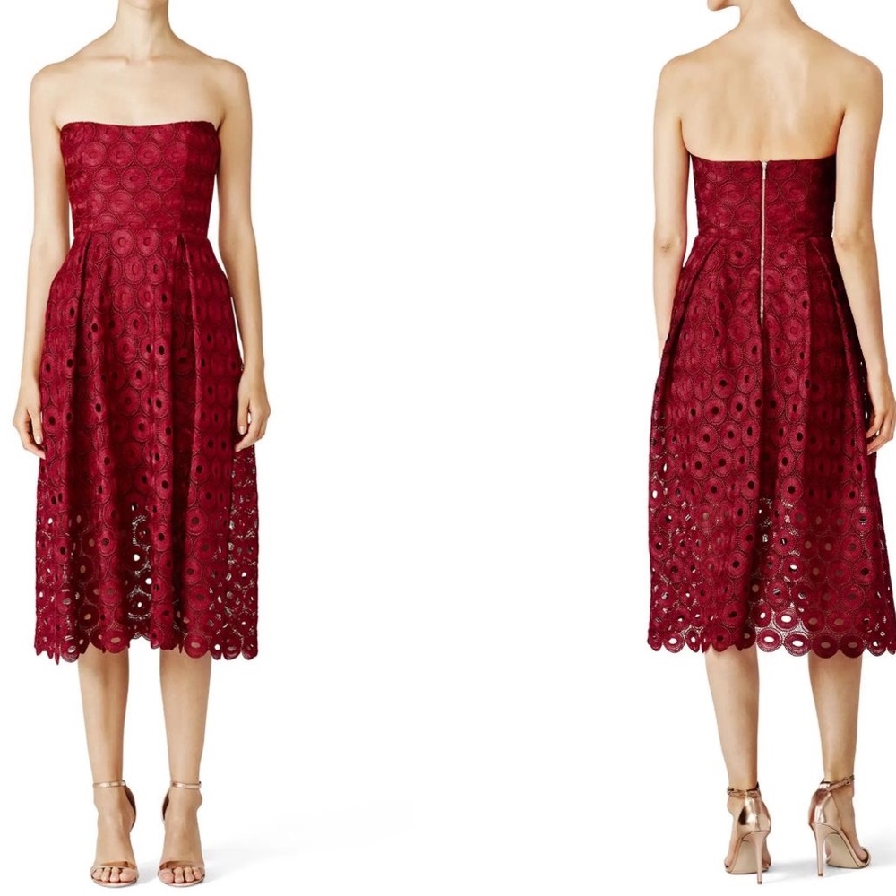 Nicholas red midi dress size 6